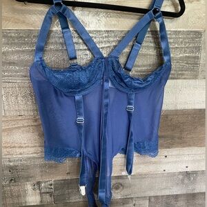 Ladies teddy with under wire in top, half cups